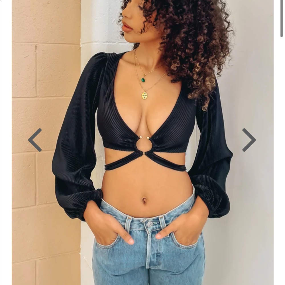 Black long sleeve top
